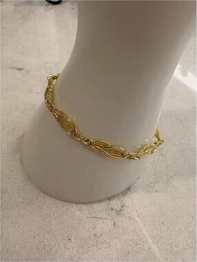 24k Gold Filigree Bracelet - 7 inches